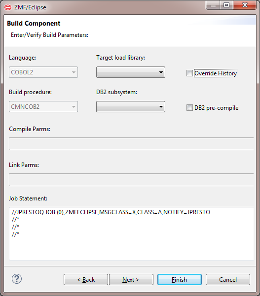 build component enter parameters