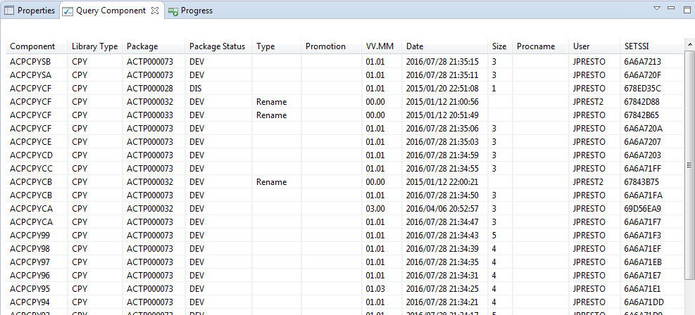 query component view