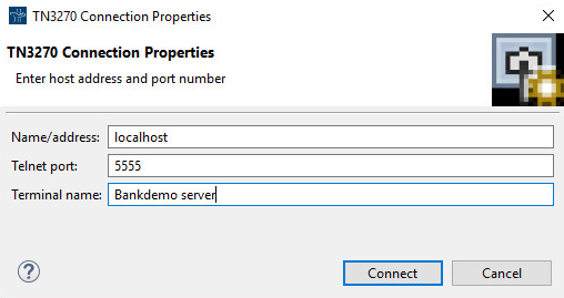 Bakdemo tutorial - new TN3270 connection