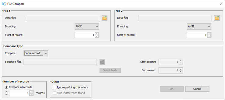 The File Compare dialog box