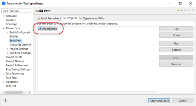 Project properties build path