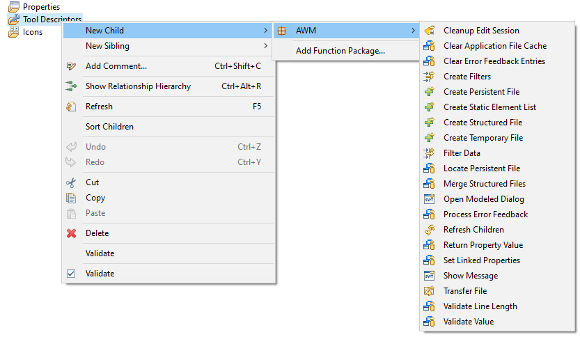 Selecting a tool from a function package