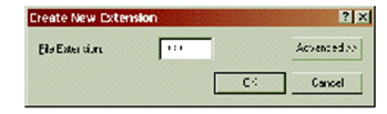 Create New Extension dialog box