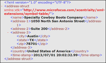 Content of generated XML document address07.xml