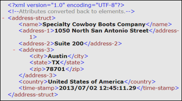 Content of generated XML document address09c.xml