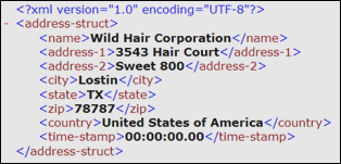 Content of generated XML document xaddress11.xml